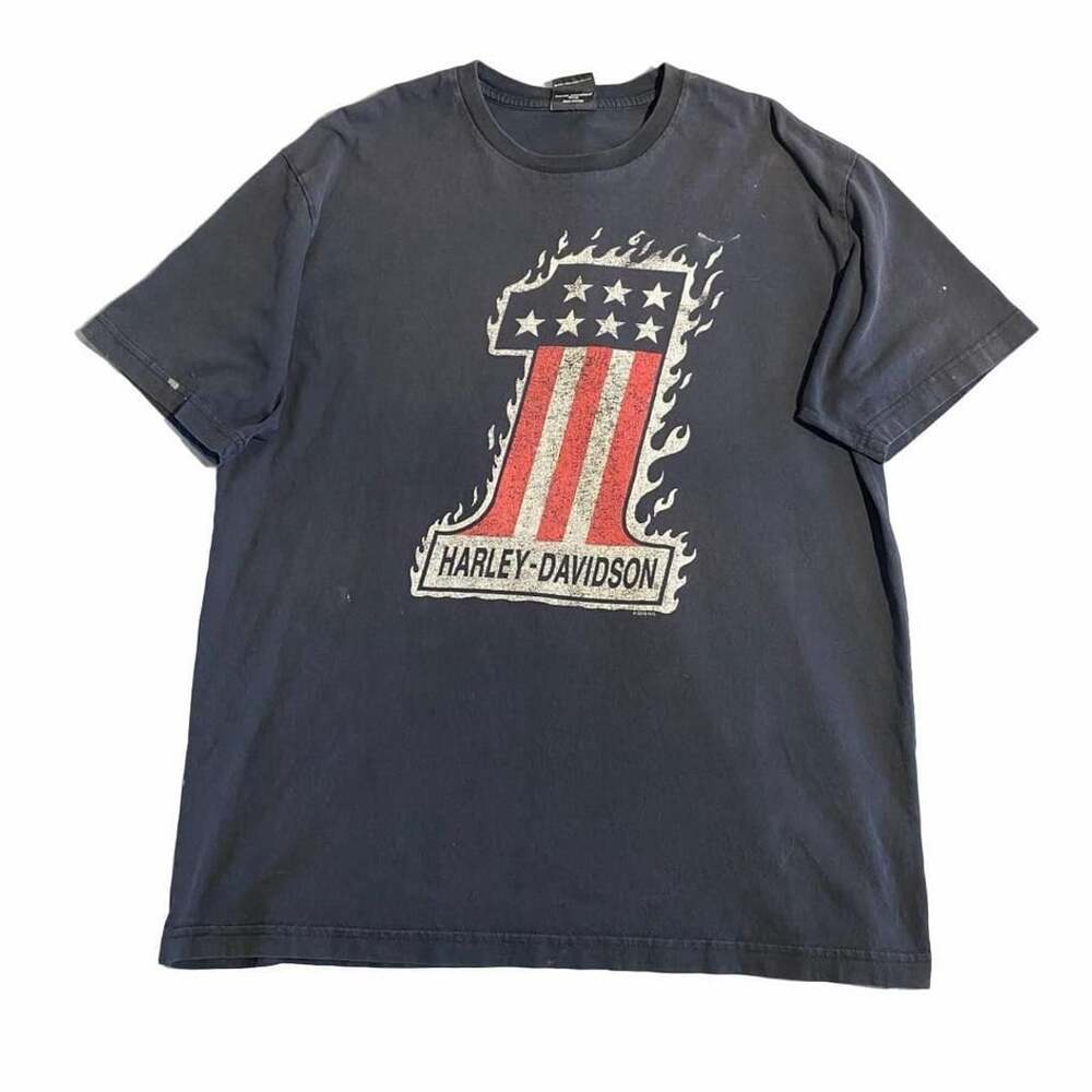 Harley-Davidson Graphic T-Shirt Missoula MT Number 1 Flame Black